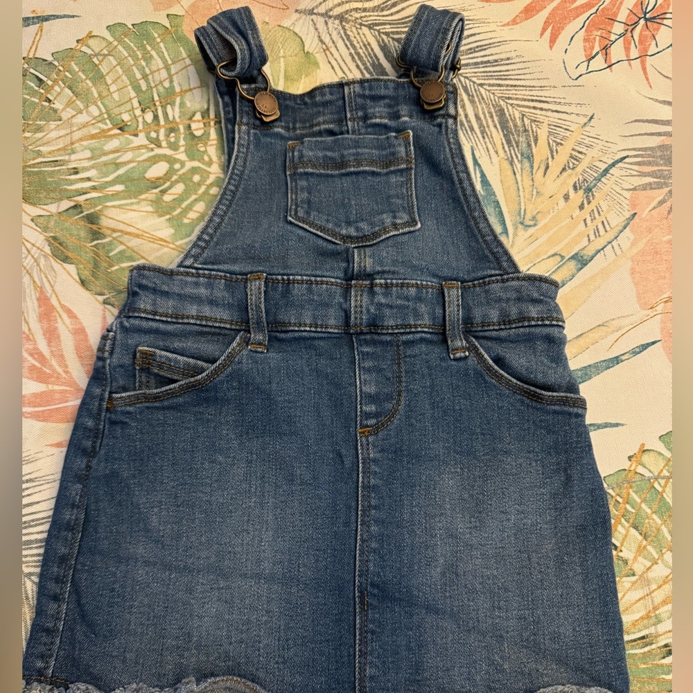 Toddle girls Jean skirt overalls dress size 2T